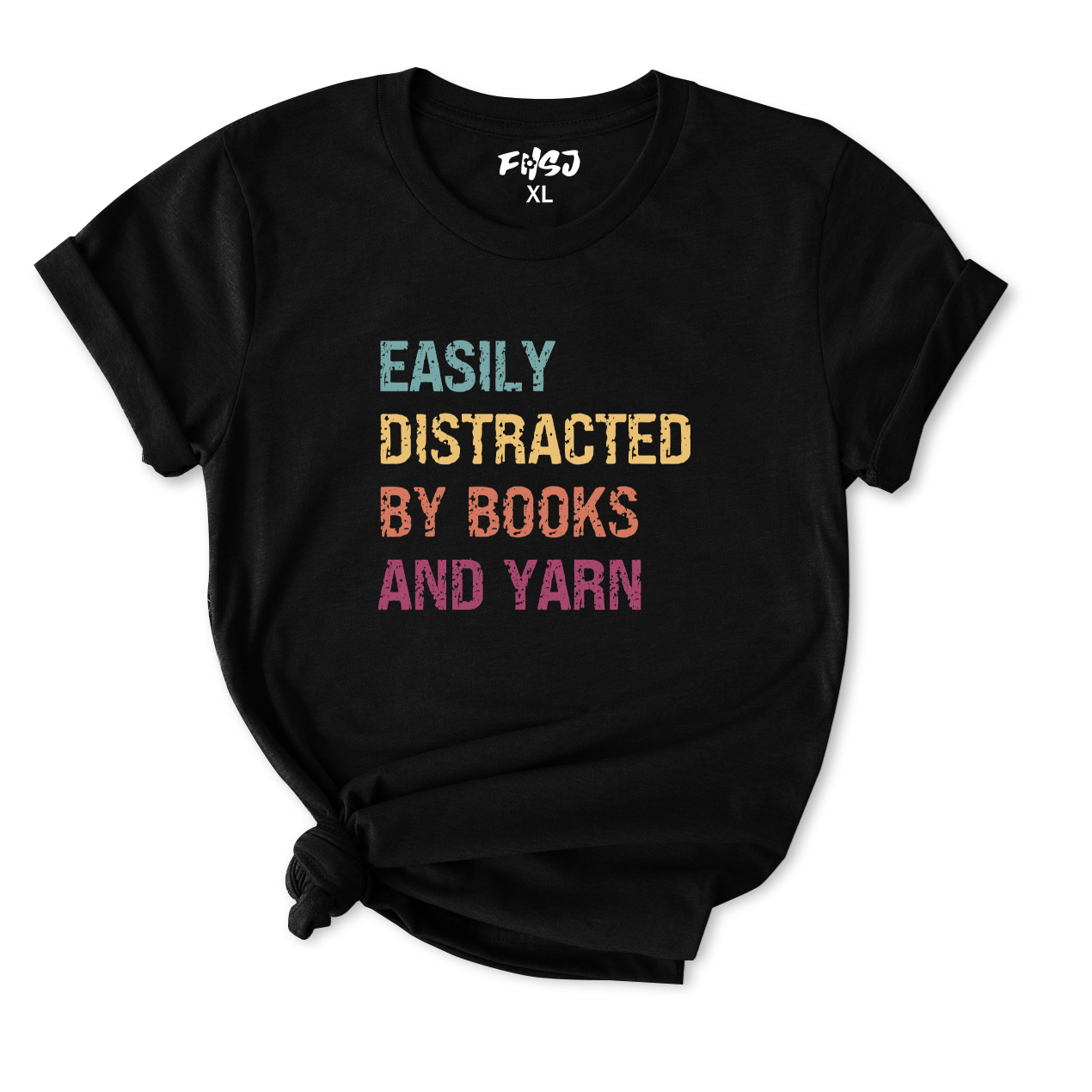 Easily Distracted By Knitting Books and Yarn T-Shirt for Women