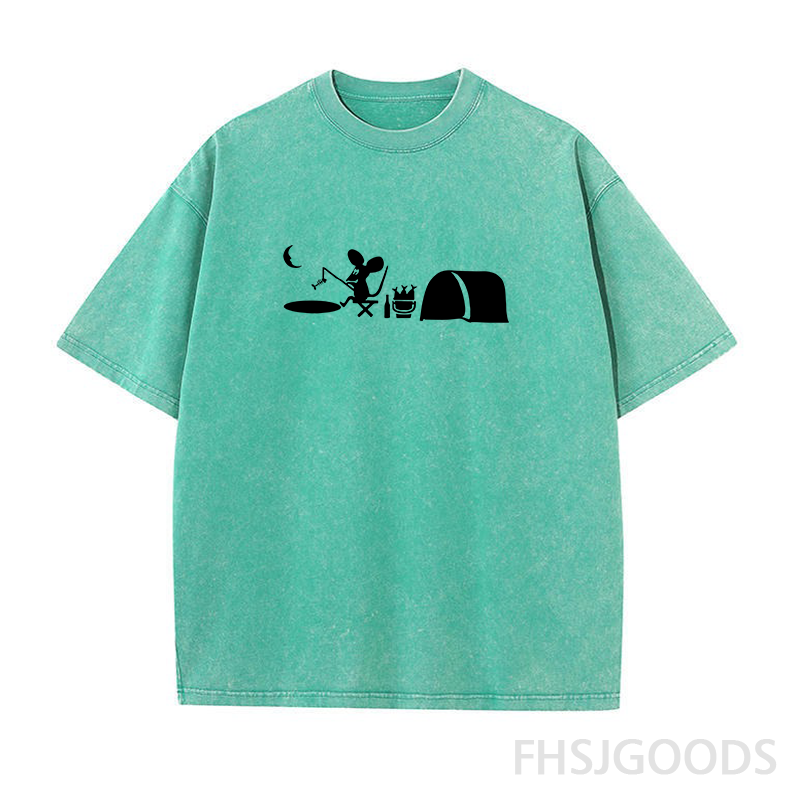 Fishing Mouse Hole Unisex Distressed T-Shirt