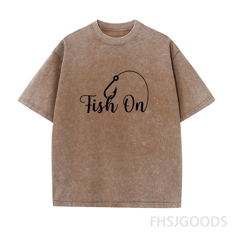 Fish On Fishing Unisex Distressed T-Shirt