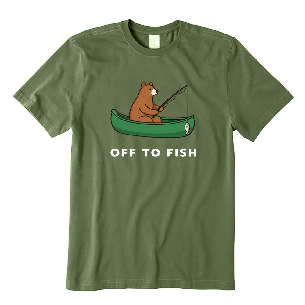 Bear Off To Fish Fishing T-Shirt
