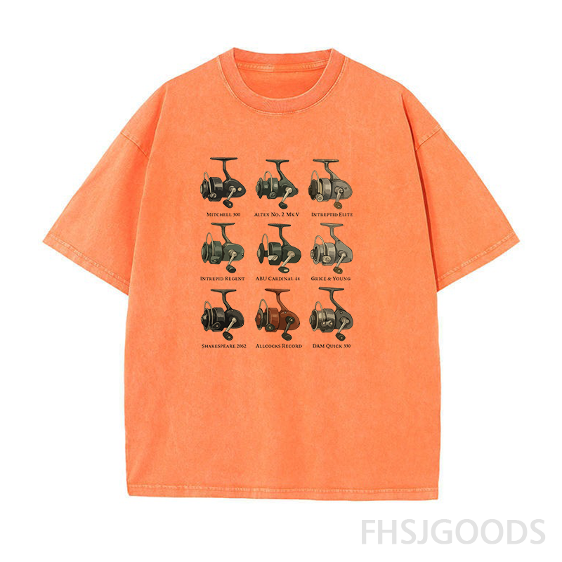 Fixed Spool Reels Fishing Unisex Distressed T-Shirt