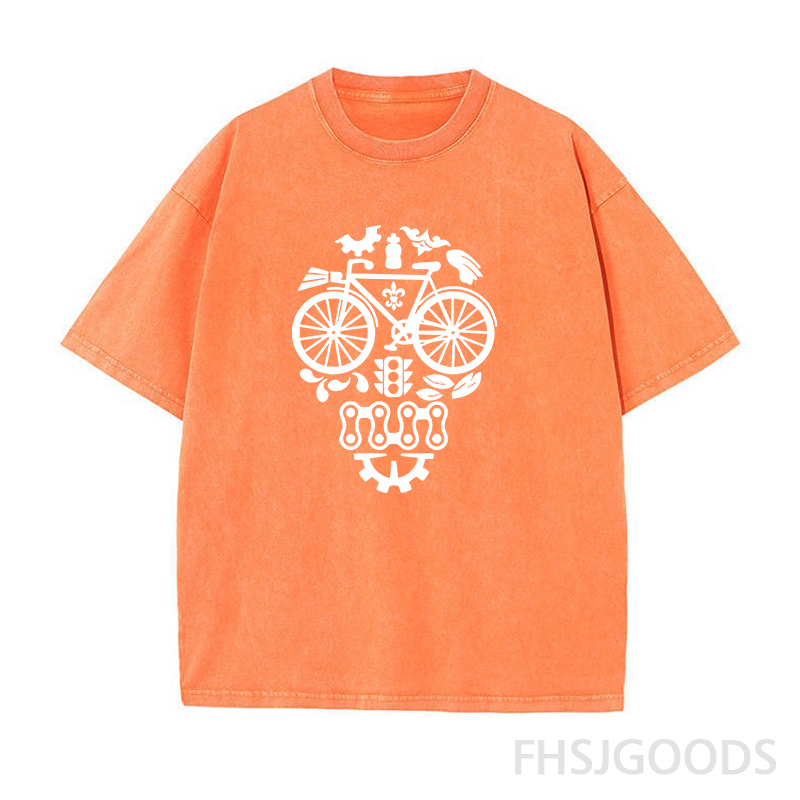 Skull Bike Unisex Distressed T-Shirt