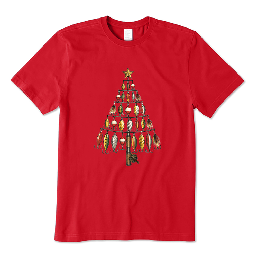 Fishing Lure Christmas Tree Fisherman T-Shirt