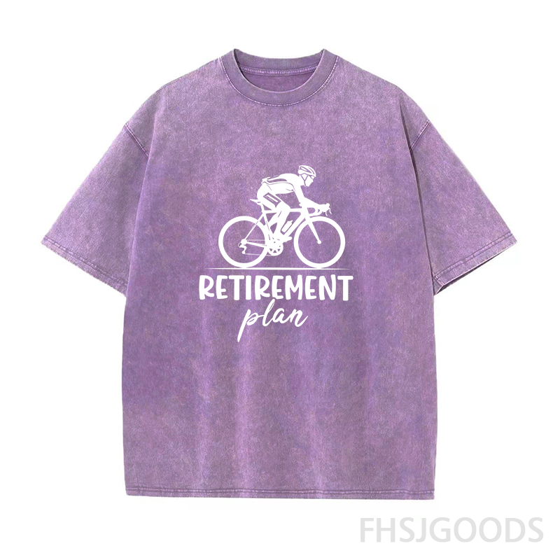 Retirement Plan Cycling Unisex Distressed T-Shirt