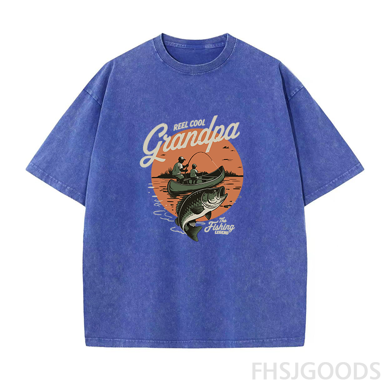 Reel Cool Grandpa Unisex Distressed T-Shirt