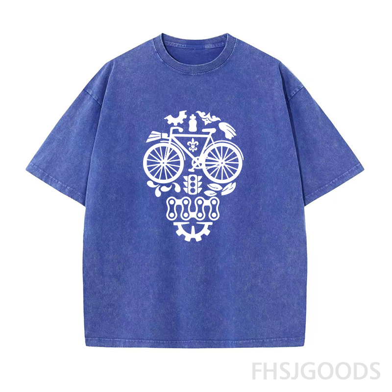 Skull Bike Unisex Distressed T-Shirt