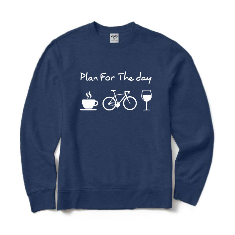 Plan For The Day Coffee Cycling Wine Crewneck Sweatshirt