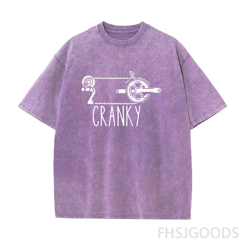 CRANKY Bicycle Drivetrain Unisex Distressed T-Shirt