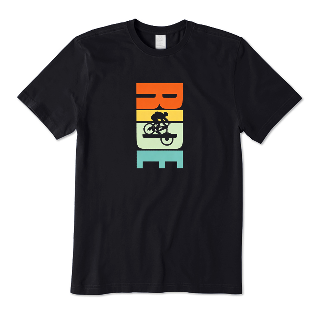 Retro RIDE MTB Rider Silhouette T-shirt