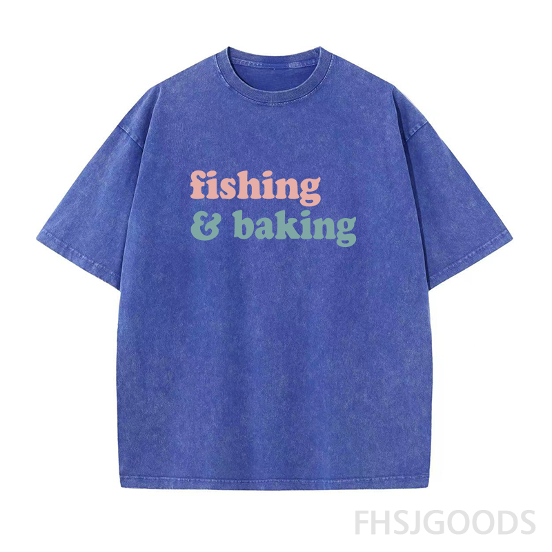 Fishing and Baking Unisex Distressed T-Shirt