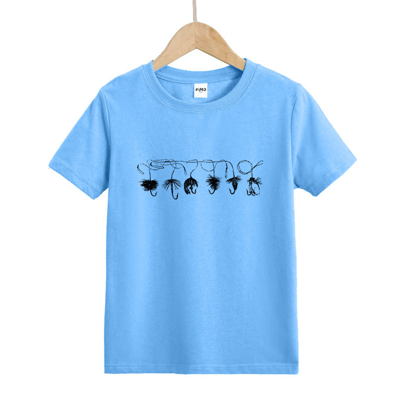 Vintage Fly Fishing Hook Kid's T-Shirts