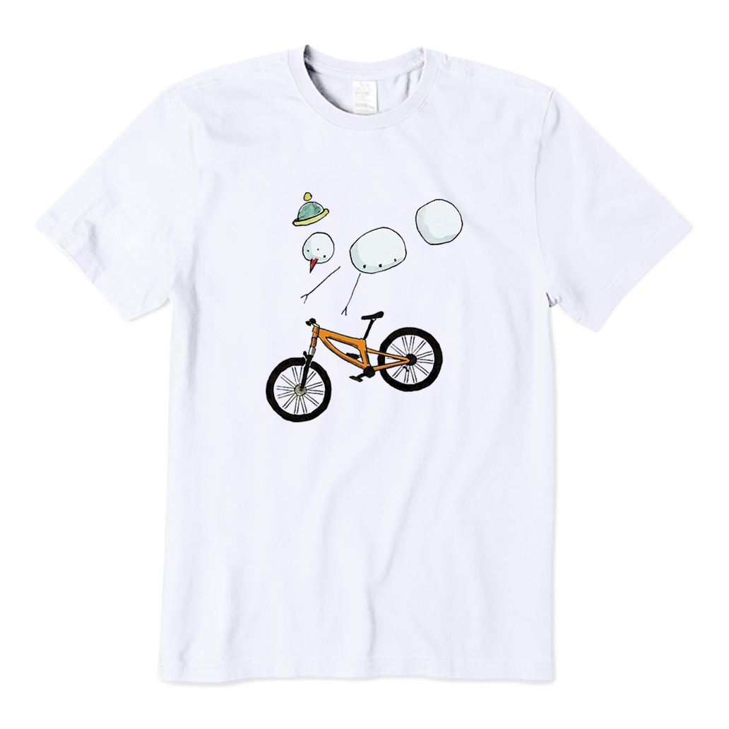 Snowman Mountain Bike Christmas T-Shirt