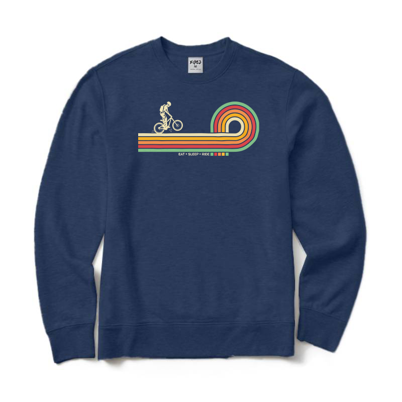 Retro Lines Mountain Bike Crewneck Sweatshirt
