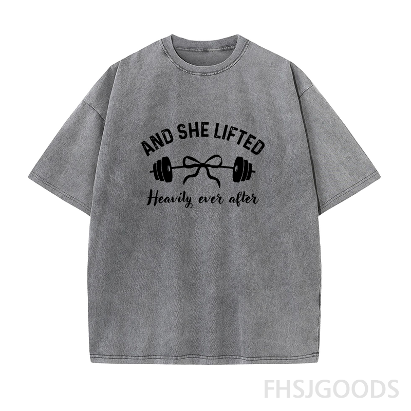 And She Lifted Heavily Ever After Unisex Distressed T-Shirt