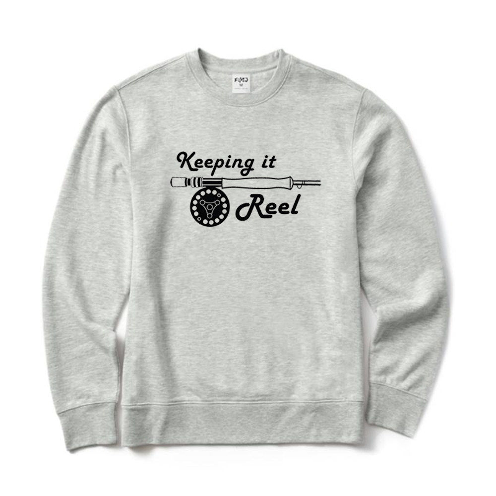 Keeping It Reel Fly Fishing Rod Graphic Crewneck Sweatshirt