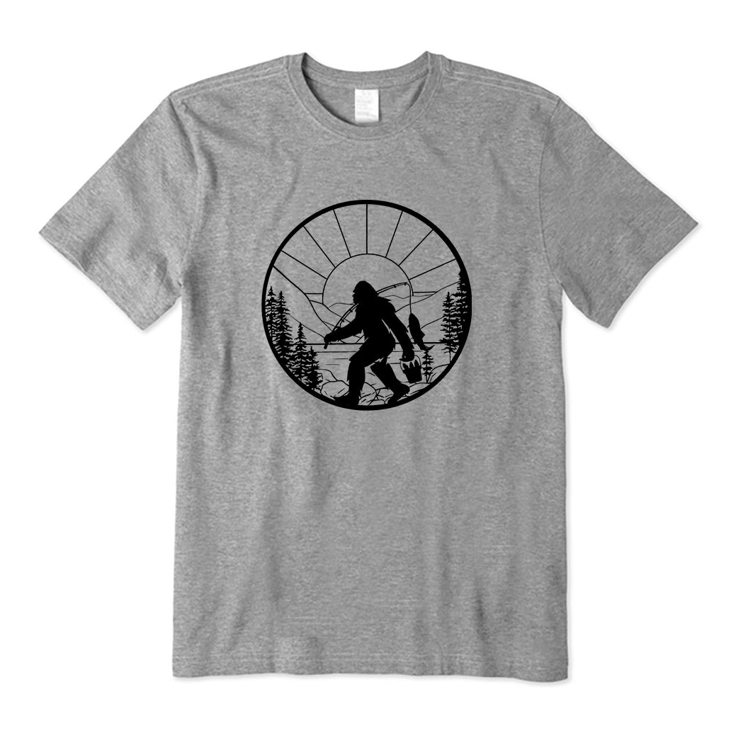 Funny Bigfoot Fishing T-Shirt