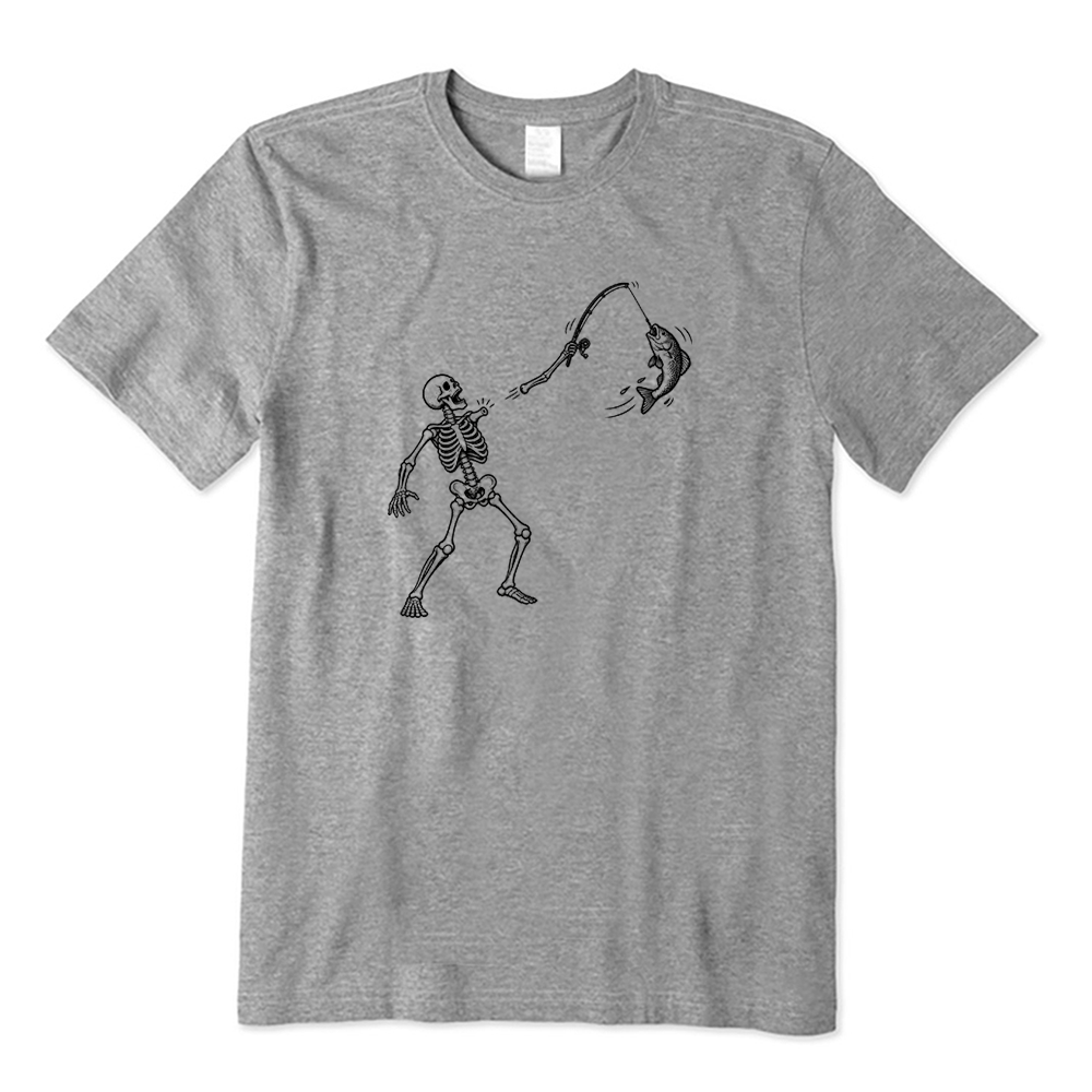 Retro Skeleton Fishing T-Shirt