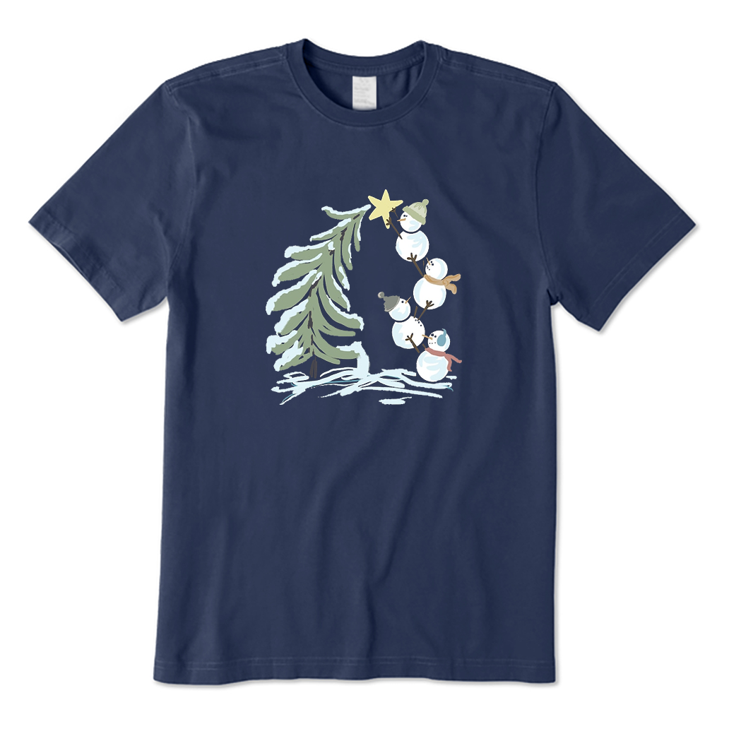 Snowman Stacking Christmas Tree T-Shirt