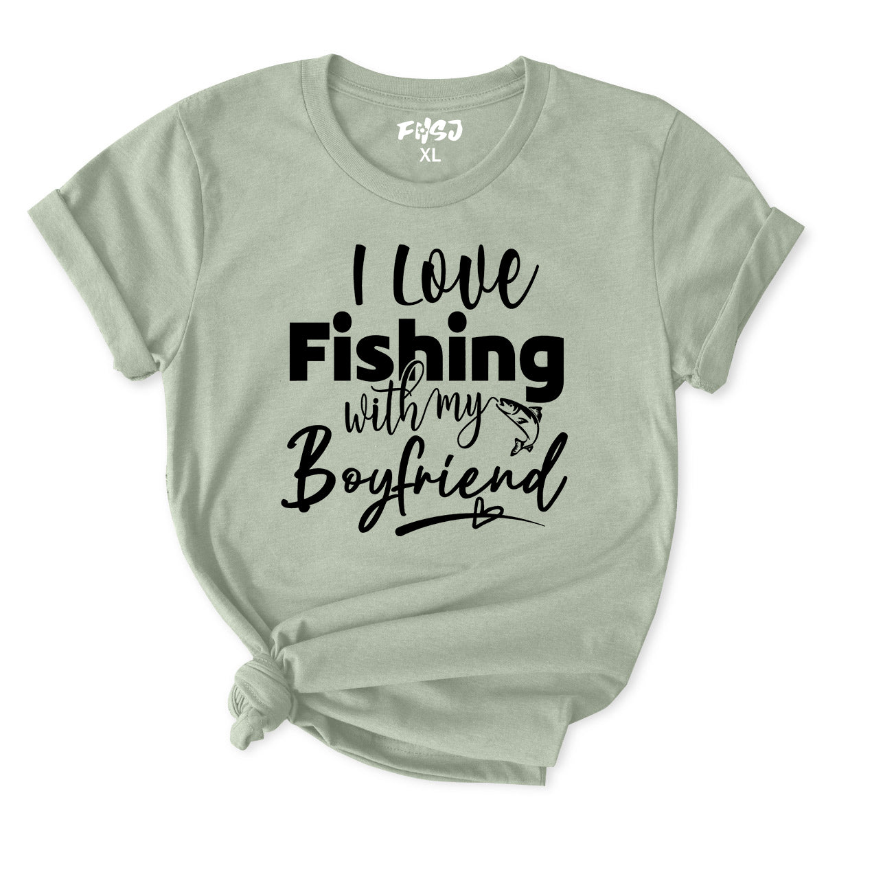 I Love Fishing with my boyfriend T-Shirt for Women