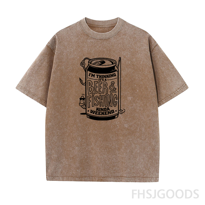 Beer and Fishing Unisex Distressed T-Shirt