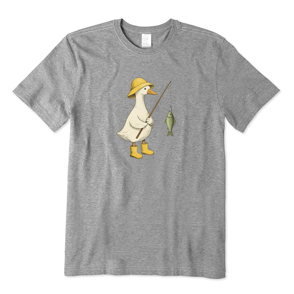 Cute Goose Fishing T-shirt