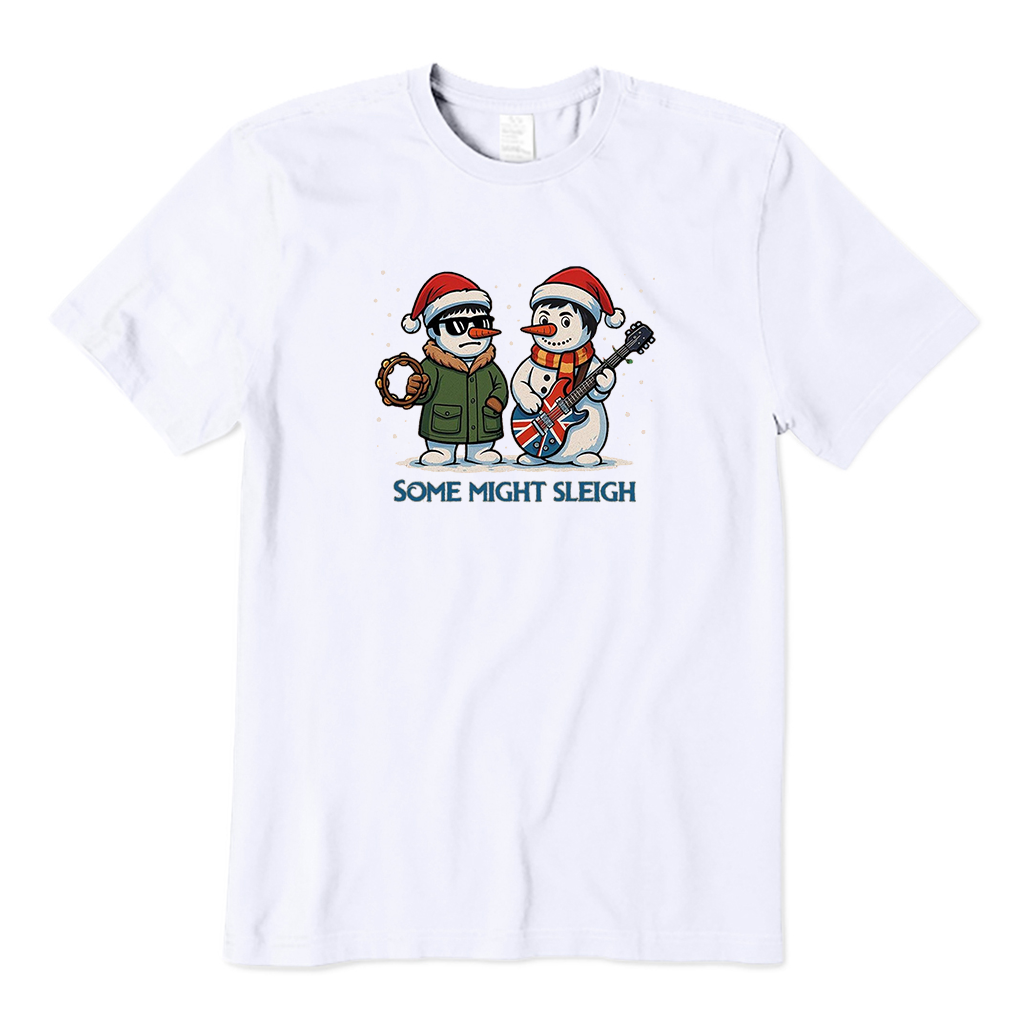 Some Might Sleigh Snowman Rock Band T-Shirt