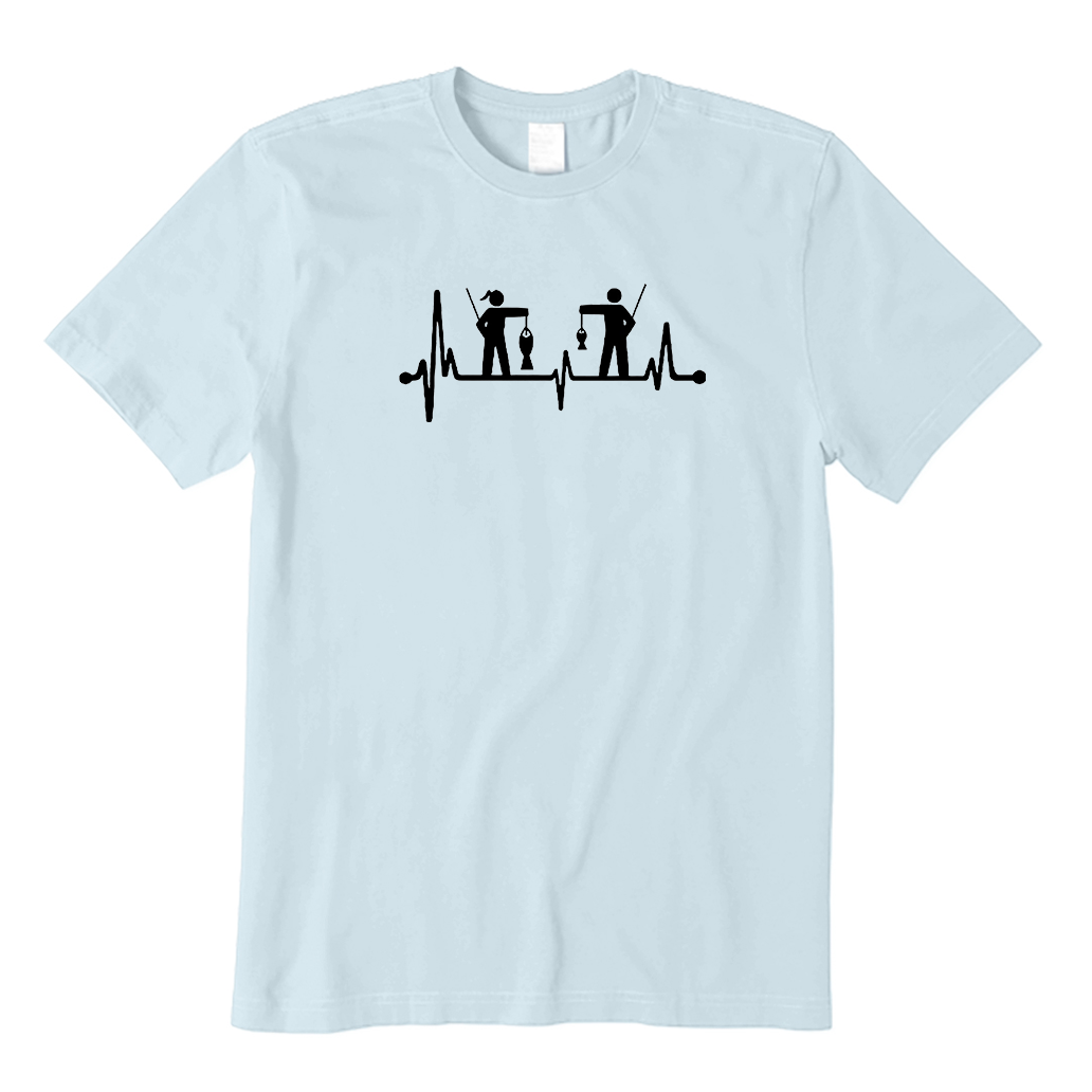 Couple Fishing Heartbeat T-Shirt