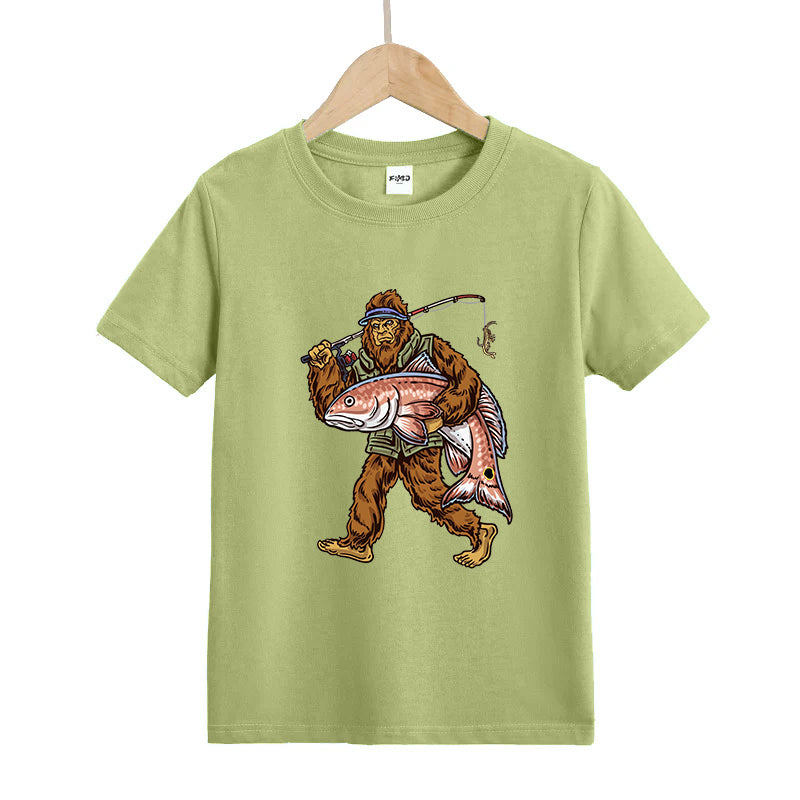 Big Foot Fisherman Kid's T-Shirt