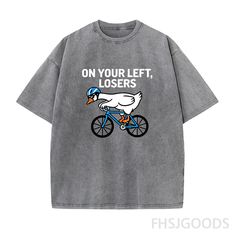 On Your Left Losers Cycling Unisex Distressed T-Shirt