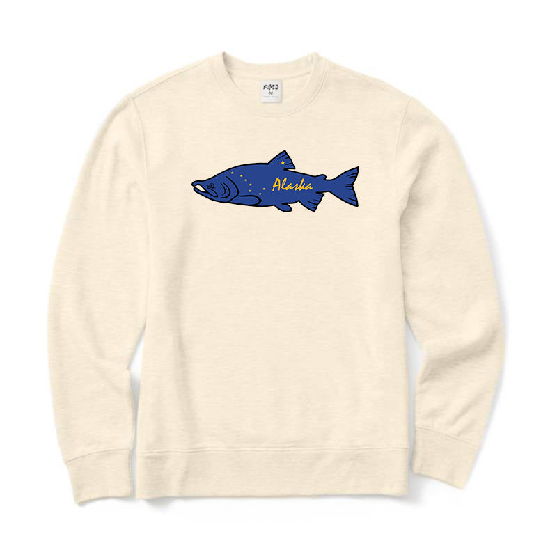 Alaska Salmon Crewneck Sweatshirt