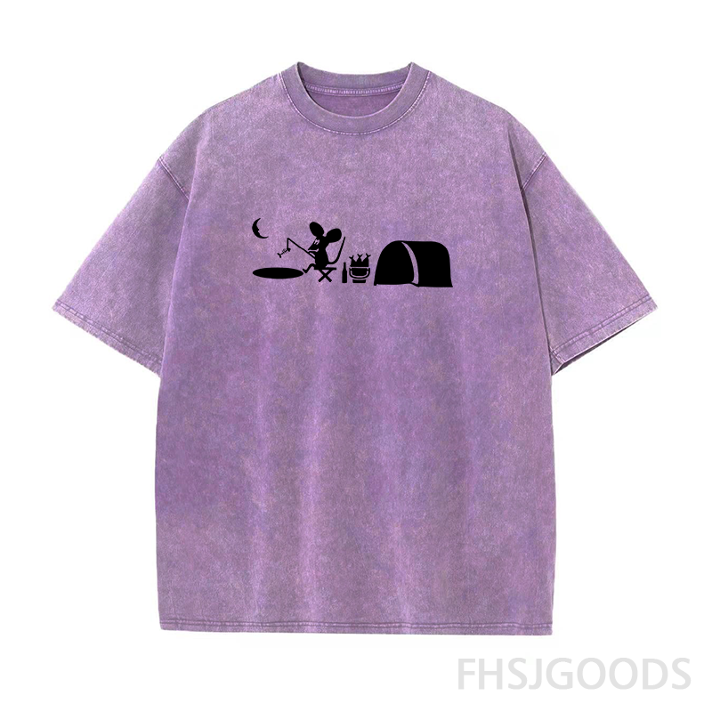 Fishing Mouse Hole Unisex Distressed T-Shirt