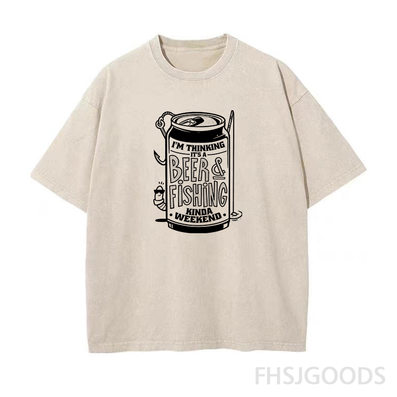 Beer and Fishing Unisex Distressed T-Shirt