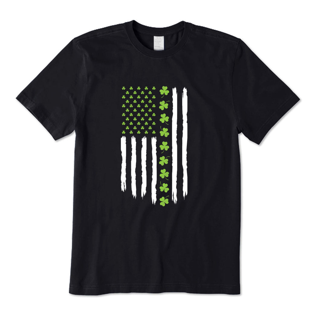 Lucky Shamrock American Flag T-Shirt