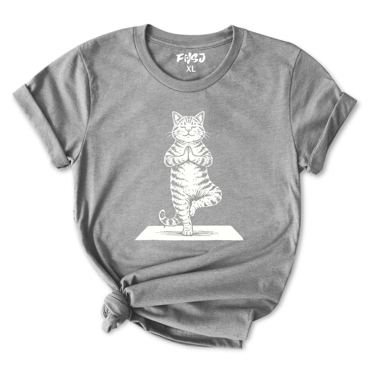 Funny Cat Yoga Pose T-Shirt for Women