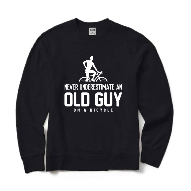 Old Guy on A Bicycle Crewneck Sweatshirt