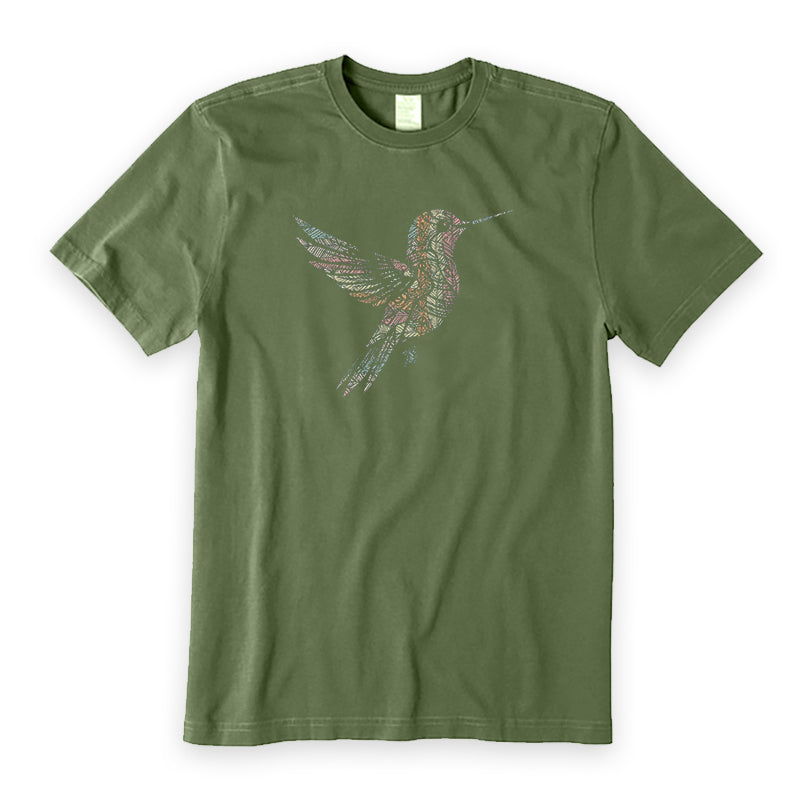 Boho Floral Hummingbird T-Shirt