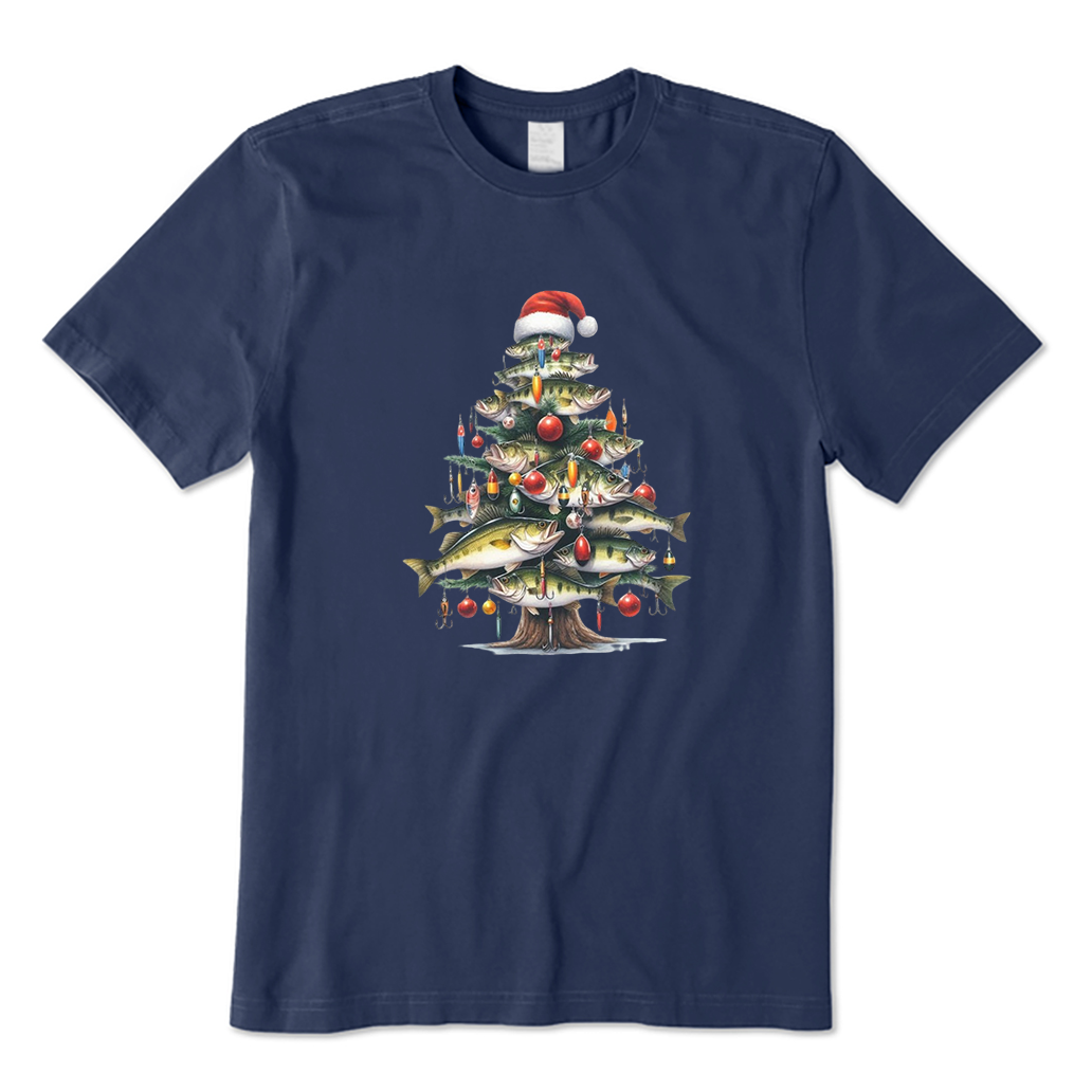 Bass Fisherman Christmas Tree T-Shirt