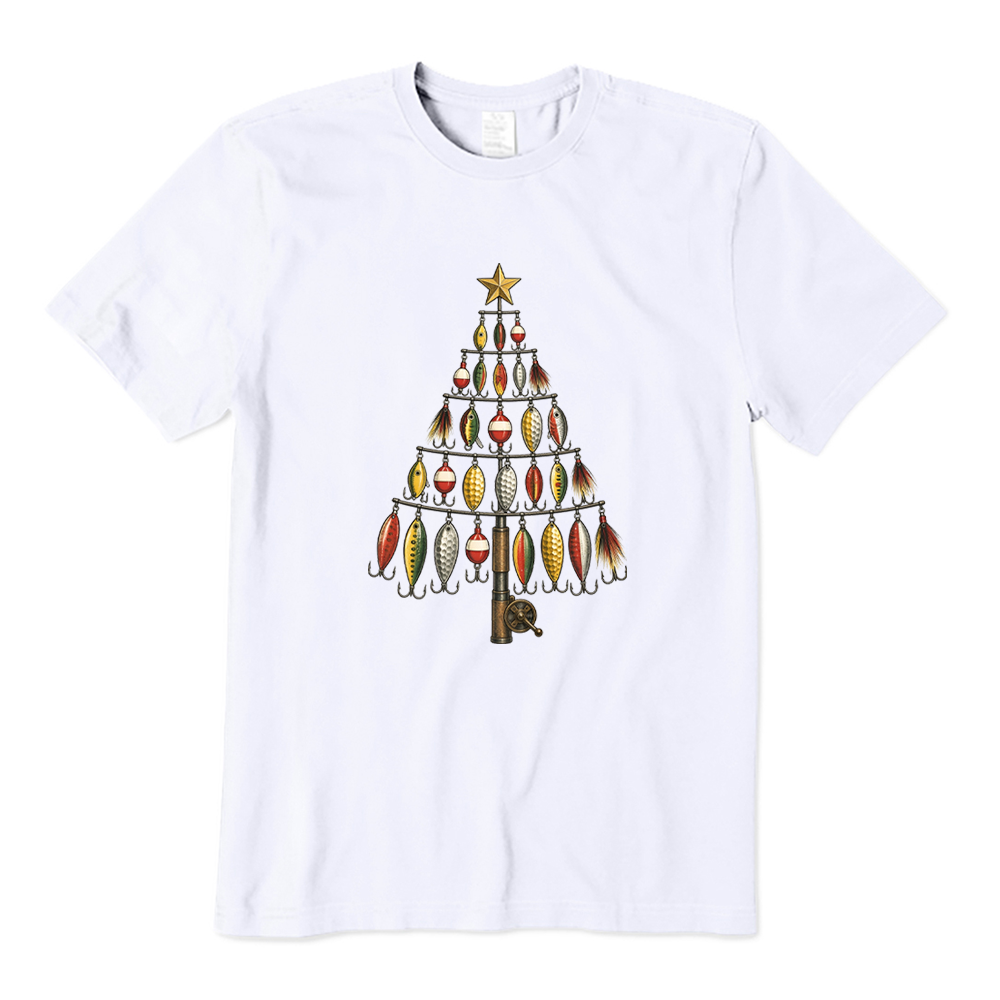 Fishing Lure Christmas Tree Fisherman T-Shirt