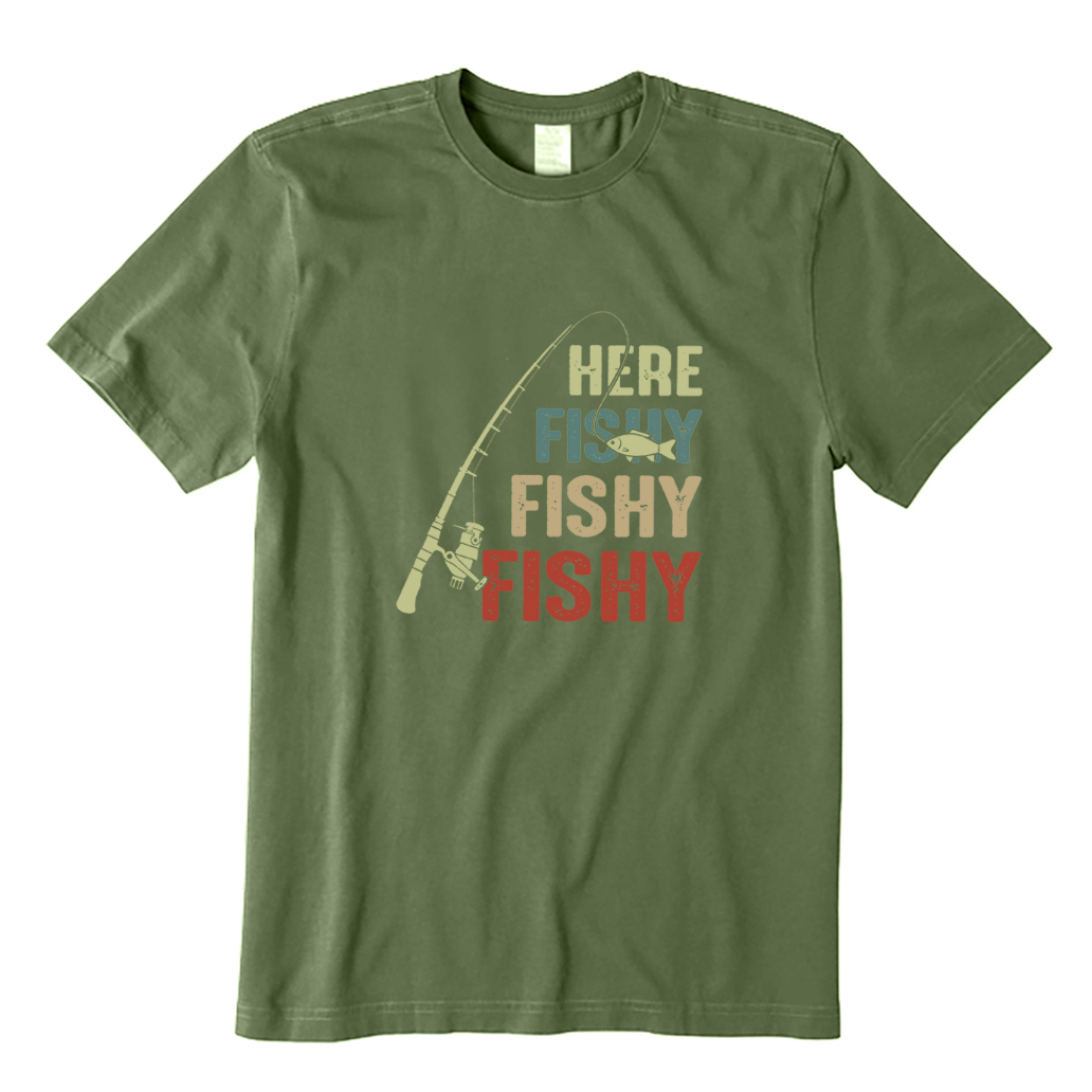 Vintage Fishing Rod Here Fishy Fishy T-shirt