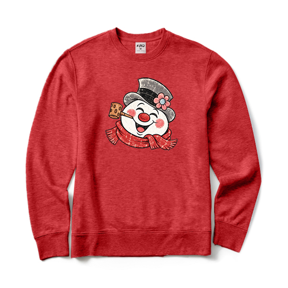 Retro Happy Snowman Christmas Crewneck Sweatshirt