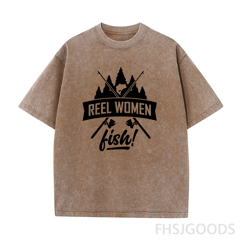 Reel Women Fish Unisex Distressed T-Shirt