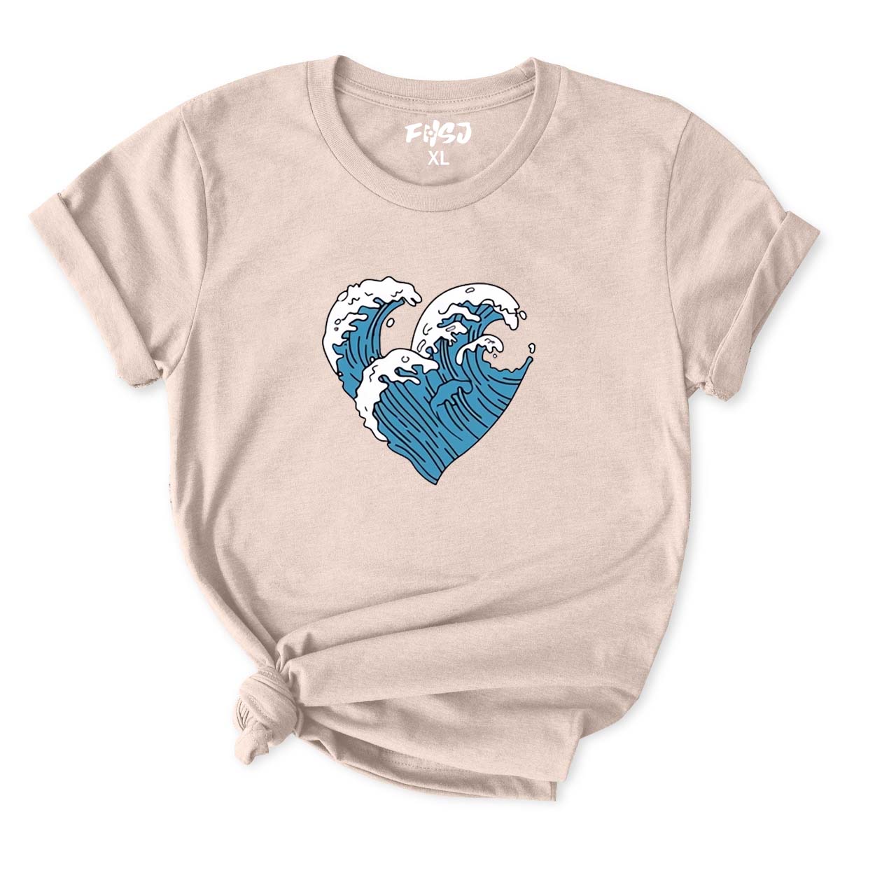 Ocean Wave Heart T-Shirt for Women