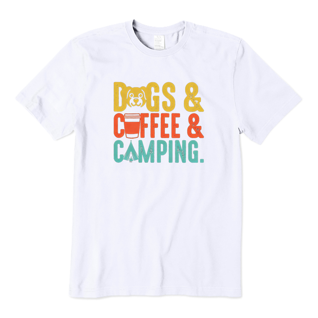 Dogs Coffee Camping T-shirt