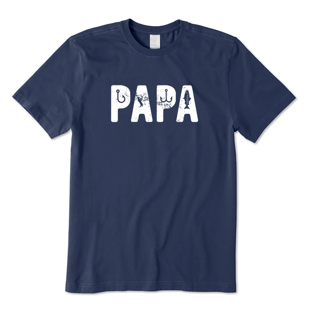 Vintage Papa Fishing Graphic T-shirt