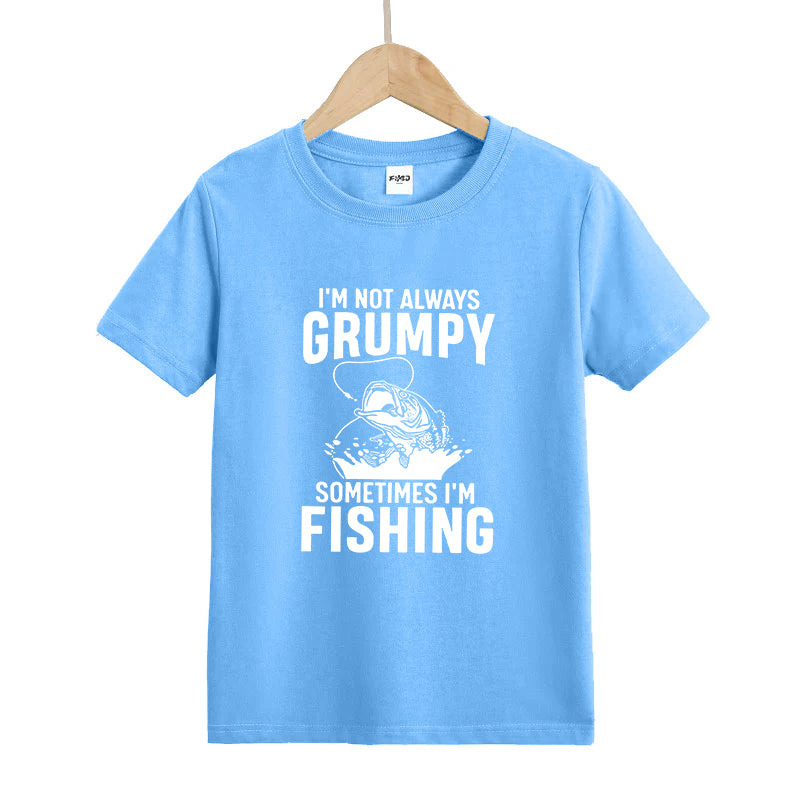 I'm Not Always Grumpy Sometimes I'm Fishing Kid's T-Shirts