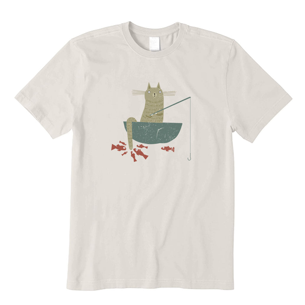 Silly Cat Fishing T-Shirt