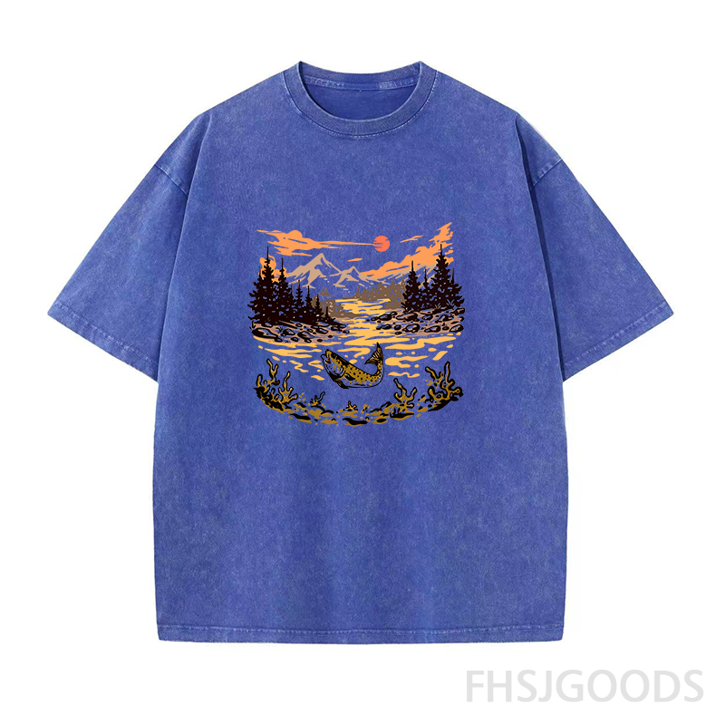 Let's Go Fishing Unisex Distressed T-Shirt