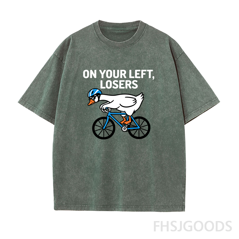 On Your Left Losers Cycling Unisex Distressed T-Shirt