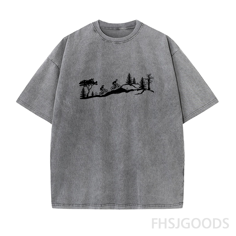Mountain Biker Unisex Distressed T-Shirt