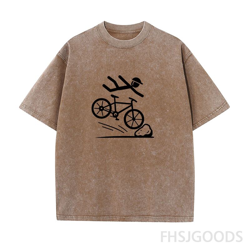 Mountain Bike Crash Cycling Unisex Distressed T-Shirt